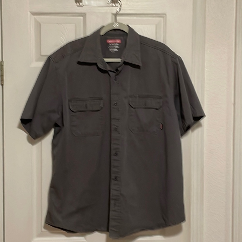 Craftsman short sleeve button-up, sz XL, dark gray